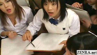 Subtitled CFNM Japan schoolgirls art class with teacher