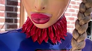 two women fetish latex asslicking and anal mff