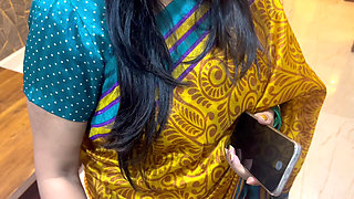 Desi Indian Saree wali didi fucked by her Besharam younger step brother in doggy style with clear hindi conversation