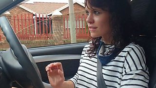 Playing with my pussy while driving - Public Car Webcam Solo