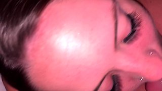 Real blonde amateur giving a POV blowjob