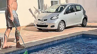 Wild Step Stepsister Dry Humps Me in the Pool