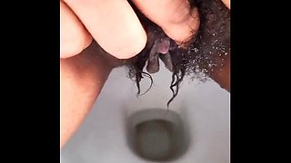 Desi Aunty Pissing in Bathroom & Squirting Orgasm with Loud Moaning - Indian Maid Fingering