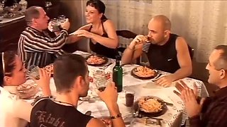 Christmas Dinner Sex - Italian Brunette Anal & Blowjob with Mike Angelo & Luna