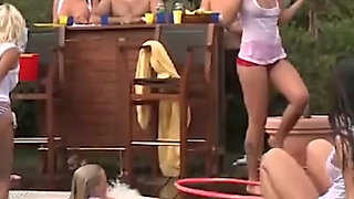 Pool party full of sucking, threesome fuck and group fuck