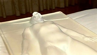 Japanese amateur MILF sucking on dick