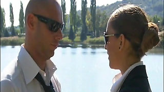 Slutty business lady fucked by rich boss during interview