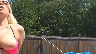 Poolside Bikini Tits Bouncing Orgasm