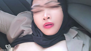 Civil Servant Begs for a Permanent Job - Hijab Chubby Girl Agree to Ride His Boss in the Office Car - Minokiiko