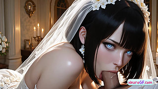 Stunning bride's wedding dress is ruined by explosive sinful facials