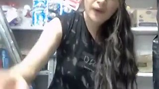 Crazy teen masturbates in a public supermarket