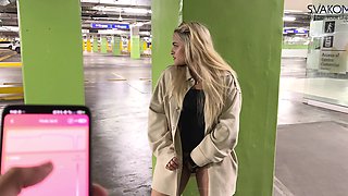 Public Anal & Let Them Control My Svakom Jordan Toy - Squirt in Parking Lot