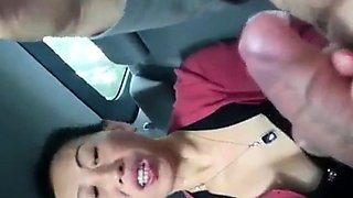 Asian MILF Gives a Handjob in a Car