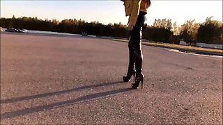 Big boobs amateur hottie sex outdoor in public