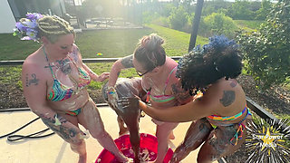 Creamy Custard Playtime: Savanna, Giana, Bleu & Livie Get Messy