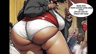 Ebony Mistress Dominates Rich Old Cuckold - Hot Cartoon Sex Animation
