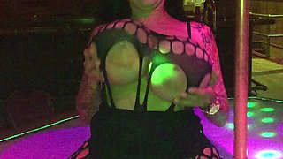 Hot brunette solo babe Korina Bliss in a pink bra