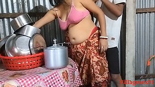 Stepmom gets naughty in the village kitchen with a group of friends