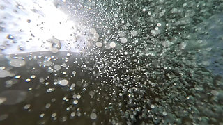 Naughty Blonde Pees in the Ocean Outdoor and Swimming Underwater