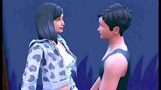 Game play, father, cartoon fuck