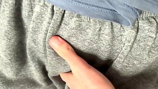 Stepbrother cums in my dirty panties and I will wear them to the gym