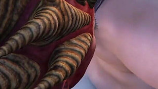 Lilith fucks hard her young sex slave in the dark castle