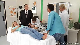 Perfect blonde honey has hard sex at the doctor
