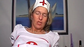 Mature Nurse MILF Takes Thick Cock Deep in Ass