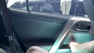 Dickflash Cum on Her Face on Parking Lot After Flashing Blowjob