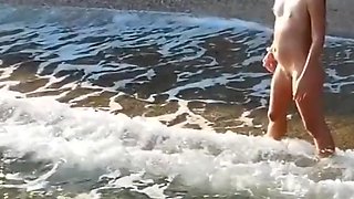 Voyeur! Sexy Hairy MILF Surfer Discovered by Drone