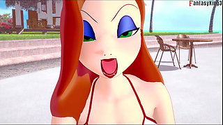 Jessica Rabbit Blowjob in Pool