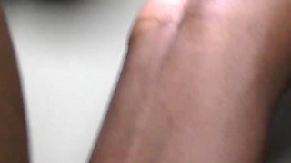 Ebony Teen Blows Big White Shaft and Swallow Cum