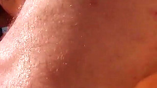 Mature Brunette Slut Rides Cock Wildly on Beach