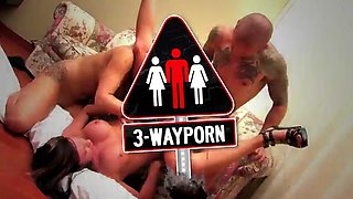 3Way Porn - Hot Red Head Inked Babe Get Double Penetration in FMM by 3-WayPorn: Porn