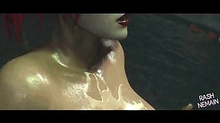 Harley Quinn Gets Creampie & Facial in Public - Big Dick Animation
