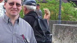 Horny blonde outdoor anal sex