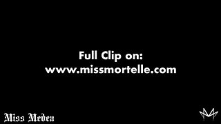 German Femdom CBT Punishment: Miss Medea Mortelle Humiliates Small Penis Slave