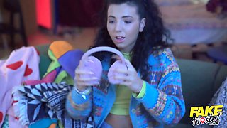 Faux hostel - skinny teenagers in warm socks feel the fever with giant cock in three way