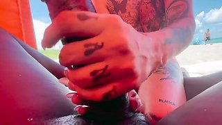 Gia Lovely, Louie Smalls And Mia Mi In Welcome To Pornstar Sucks On A Public Beach At