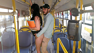 Student gets fucked on the bus!