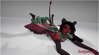 Succubus Girl Is Fucked By A Monster With Many Cocks