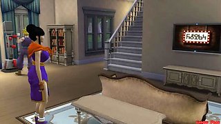 Stepmom Milk Catches Stepson Gohan Jerking Off - Big Tits Wife Fucks in Front of Hubby