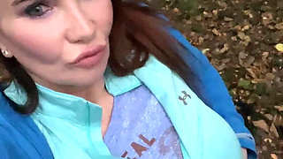 Outdoor Hairy Pussy Flashing Fingering