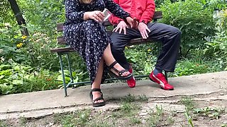 Hot Ukrainian MILF Gives Me A Handjob And Makes Me Cum Outside