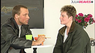 Hot milf strips and fucks herself with a huge dildo