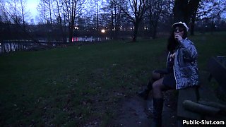 More public flashing and public sex with hot wife Marion