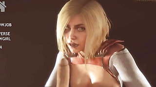 Busty Gwen Riding a Man Cosplay