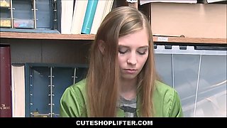 Cute lean Tiny Teen innocent Ava Parker caught shoplifting has very first time sex with security guard for no cops