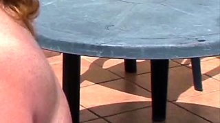 German old granny fucked horny by stepson on the balcony