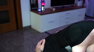 Hot and spicy! Stepmom sprays twice on my pecker on my